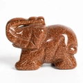 Hand-carved goldstone elephant figurine with sparkling red-brown starry texture - Goldstone (Large)