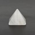 Handcrafted natural white quartz crystal pyramid with a polished translucent finish - White Crystal / White