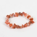 Handmade stretch bracelet with irregular natural red agate stones and crystals - Red Agate