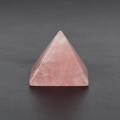 Handcrafted pink rose quartz pyramid gemstone ornament with natural mineral textures - Rose Quartz / Pink