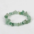 Handmade elastic bracelet with natural irregular green quartz gemstone beads - Green Aventurine