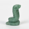 Figurine de serpent en jade vert foncé sculptée à la main pour décor de bureau - Aventurine Verte / 40mm