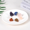 Set of 6 natural healing crystals including amethyst and rose quartz in a white ceramic dish - Combination 5 / Small (1-2)
