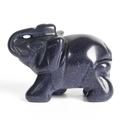 Blue Goldstone Elephant Figurine with sparkling starry finish for home decor - Blue Sandstone (Large)