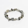 Handmade bracelet featuring natural grey and black irregular crushed stone beads - Labradorite