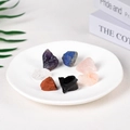 Set of six natural healing crystals including Amethyst and Rose Quartz in a white dish - Combination 6 / Small (1-2)