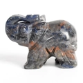 Hand-carved sodalite elephant figurine with unique blue and orange stone patterns - Sodalite (Large)