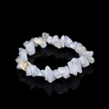 Handmade natural blue agate irregular stone bead bracelet for women on black reflective surface - Blue Agate