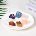 Set of raw natural healing crystals including amethyst and rose quartz in a ceramic tray - Combination 5 / Medium (2-3)