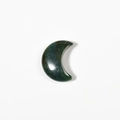 Polished natural green agate stone carved in a crescent moon shape with unique textures - Moon - Moss Agate