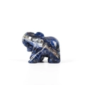 Hand-carved blue sodalite elephant figurine with natural white marble texture - Sodalite (Small)