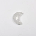 Polished crescent moon natural white crystal pendant with internal ice crack texture - Moon-Clear Quartz