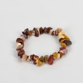 Handmade stretch bracelet with irregular natural mookaite jasper and earth-toned stone chips - Egg Yolk Stone (Synthetic)