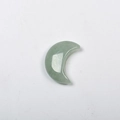 Polished natural green aventurine stone carved in a crescent moon shape for DIY crafts - Moon-Green Aventurine