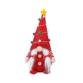 Gnome de Noël en peluche rouge avec chapeau à étoile et barbe blanche festive - Style Chapeau Arbre de Noël Étoile (23-038) - Rouge