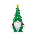 Weihnachtswichtel mit grünem Baumhut und weißem Bart für festliche Wohndekoration - Stern-Weihnachtsbaum-Hut-Stil (23-038) - Grün
