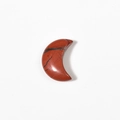 Polished red jasper stone in a crescent moon shape with unique black natural veining - Moon-Red Jasper