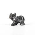 Hand-carved natural labradorite elephant figurine with polished grey-black stone texture - Labradorite (Small)