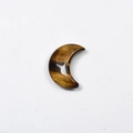 Polished tiger eye stone in a crescent moon shape for DIY jewelry making and decor - Moon-Tiger's Eye