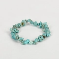 Handmade bracelet with irregular turquoise stone beads and natural brown mineral veins - Blue Turquoise (Synthetic)