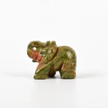 Handcrafted Unakite elephant figurine with natural green and pink stone textures - Unakite (Small)