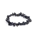 Handmade elastic bracelet with irregular blue goldstone chips featuring starry glitter effect - Blue Sandstone (Synthetic)