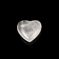 Polished heart-shaped clear quartz crystal stone with natural internal texture - Heart-Clear Quartz