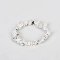 Handmade elastic bracelet with natural irregular white howlite stone chips - White Turquoise (Synthetic)