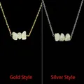 Natural light green crystal raw stone pendant necklace in gold and silver chain finishes - Gold Tone Prehnite