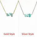 Amazon-style amazonite stone necklace available in gold and silver chain finishes - Gold Tone Amazonite