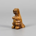 Handgeschnitzte Dinosaurier-Figur aus Tigerauge mit natürlichen goldbraunen Texturen - Tigerauge