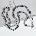 Colorful mixed irregular gemstone beads strand with purple and green natural crystals - Colorful Fluorite