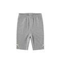 Gray cotton knit girls leggings with delicate ribbon bows on the side of the leg hem - Gray / 120cm