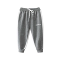 Girls gray sporty joggers with white side stripes and 'BEAUTIFUL' embroidery detail - Charcoal Grey