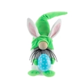 Easter gnome plush in green holding a blue polka dot egg with cute bunny ears - Green