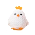 Pulcino pasquale in peluche bianco con dettagli in feltro arancione e design carino - Pulcino Bianco