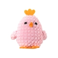 Ciondolo pulcino di Pasqua in peluche rosa con superficie soffice e dettagli arancio - Pollo Rosa