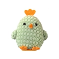 Pulcino pasquale di peluche verde menta con trama in ciniglia e dettagli in feltro arancio - Pulcino verde