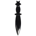 Polierte Dolch-Figur aus Obsidian mit Sternengriff auf weißem Hintergrund - Obsidian-Dolch mit Sternengriff
