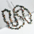 Irregular natural crystal stone chips strand in mixed colorful gemstone beads - Moss Agate