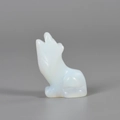 Opalite crystal wolf carving figurine with translucent blue finish home decor - Opal