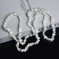 Irregular white moonstone chips beaded strand for DIY jewelry making and necklaces - Blue Moonstone
