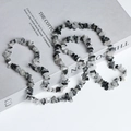 Irregular black and white natural stone chip bead strand for DIY jewelry making - Black Rutilated Quartz