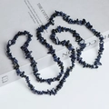 Irregular blue sandstone beaded necklace with sparkling finish and polished texture - Blue Sandstone
