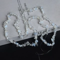 Irregular moonstone chip beads in semi-transparent white for DIY jewelry making - Opal