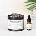 Crystal diffuser set with purple amethyst stones in a black tin and essential oil - Iron Tin Amethyst