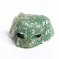 Handcrafted green aventurine hedgehog figurine with natural raw crystal texture - Green Aventurine