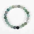Perlenarmband mit grünem Aventurin, violettem Fluorit und schwarzen Obsidiansteinen - Grüner Fluorit