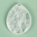 Polished drop-shaped white crystal worry stone for relaxation and facial massage - White Crystal