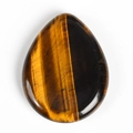 Natural tiger eye thumb stone in teardrop shape with polished golden brown silky texture - Tiger's Eye